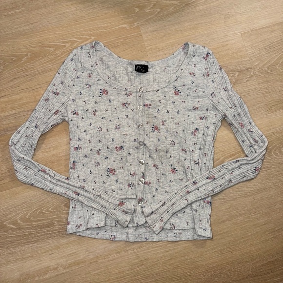 Art Class Girls Floral Button-Up Long Sleeve Top | Size M (7/8) - Picture 1 of 4